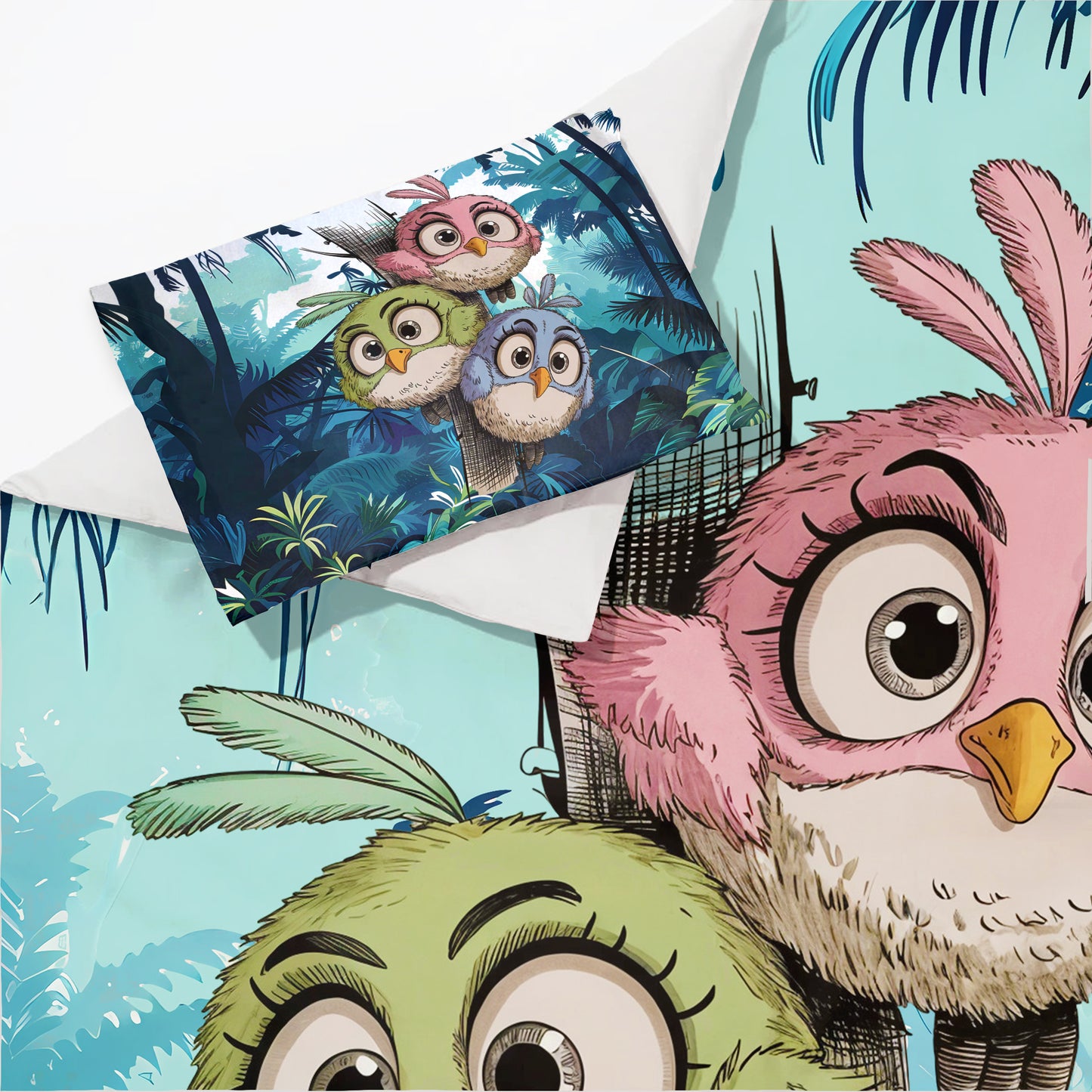 Curious Jungle Birds Cot Set