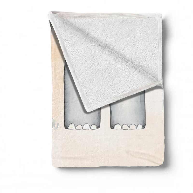 Cute Baby Elephant Minky Blanket by Wikus Schalkwyk