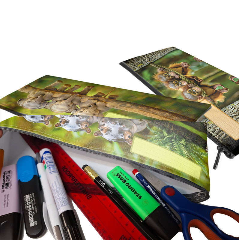 Zip & Go Cute Forest Animals Pencil Bags Set of 3