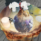 Cute Painted Rooster Round Tablecloth