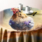 Cute Painted Rooster Round Tablecloth
