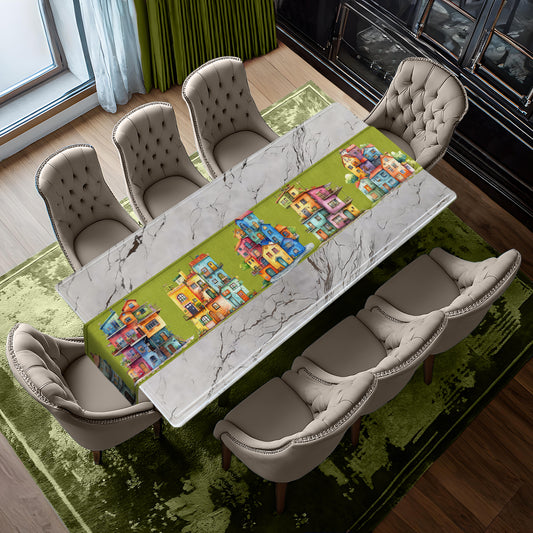 Cute Apartments Table Runner by Mark van Vuuren