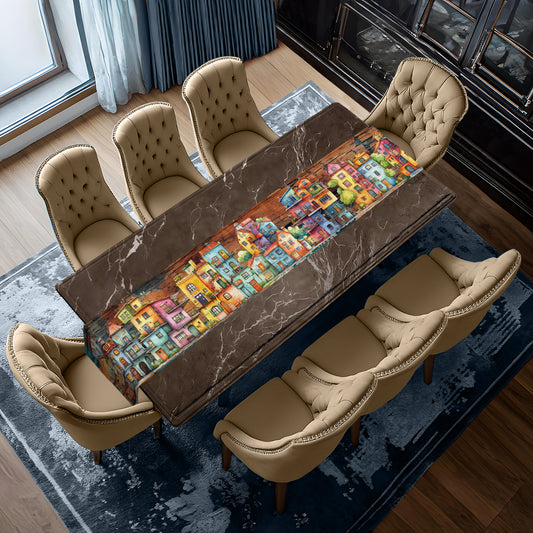 Cute Apartments Table Runner by Mark van Vuuren