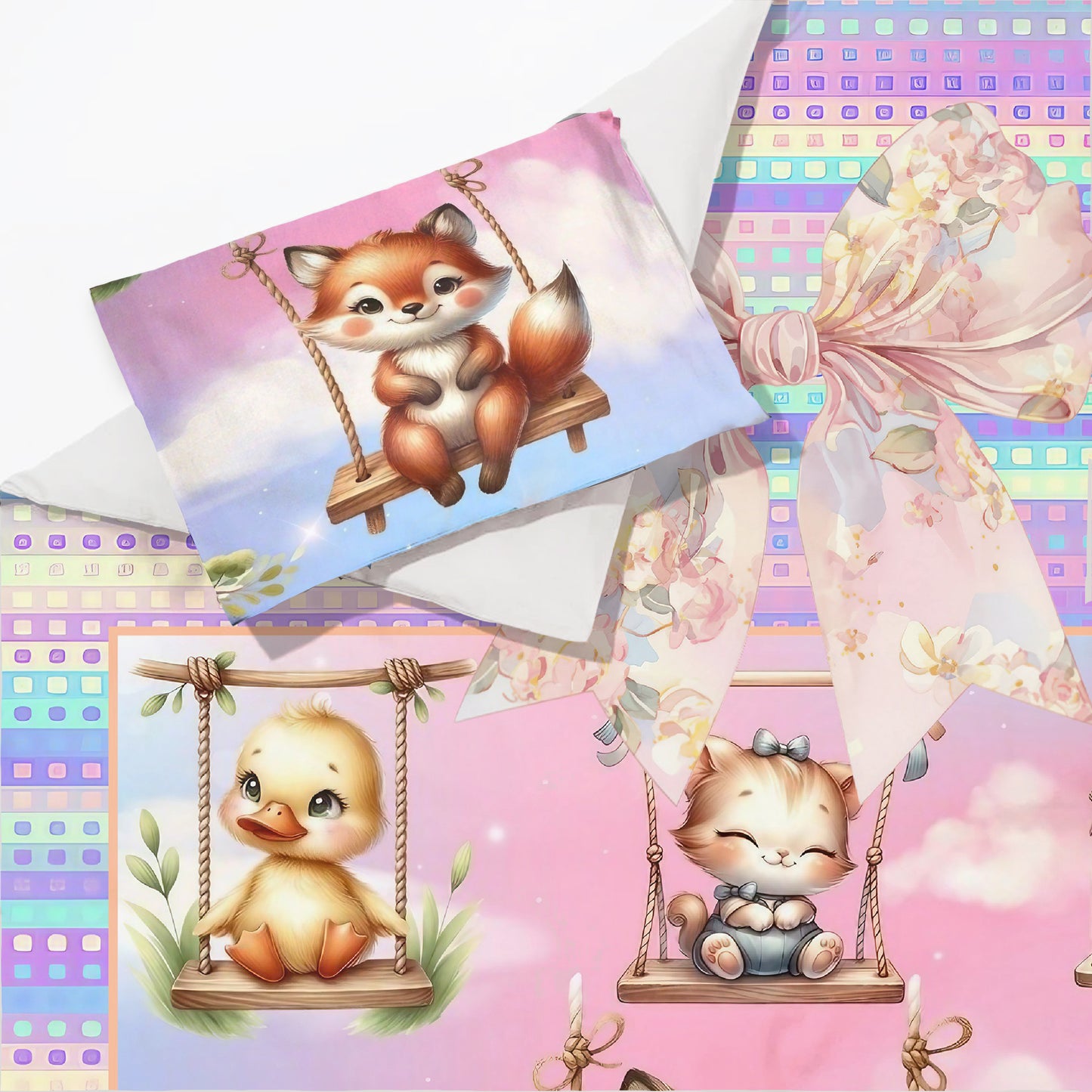 Cute Baby Animals Cot Set