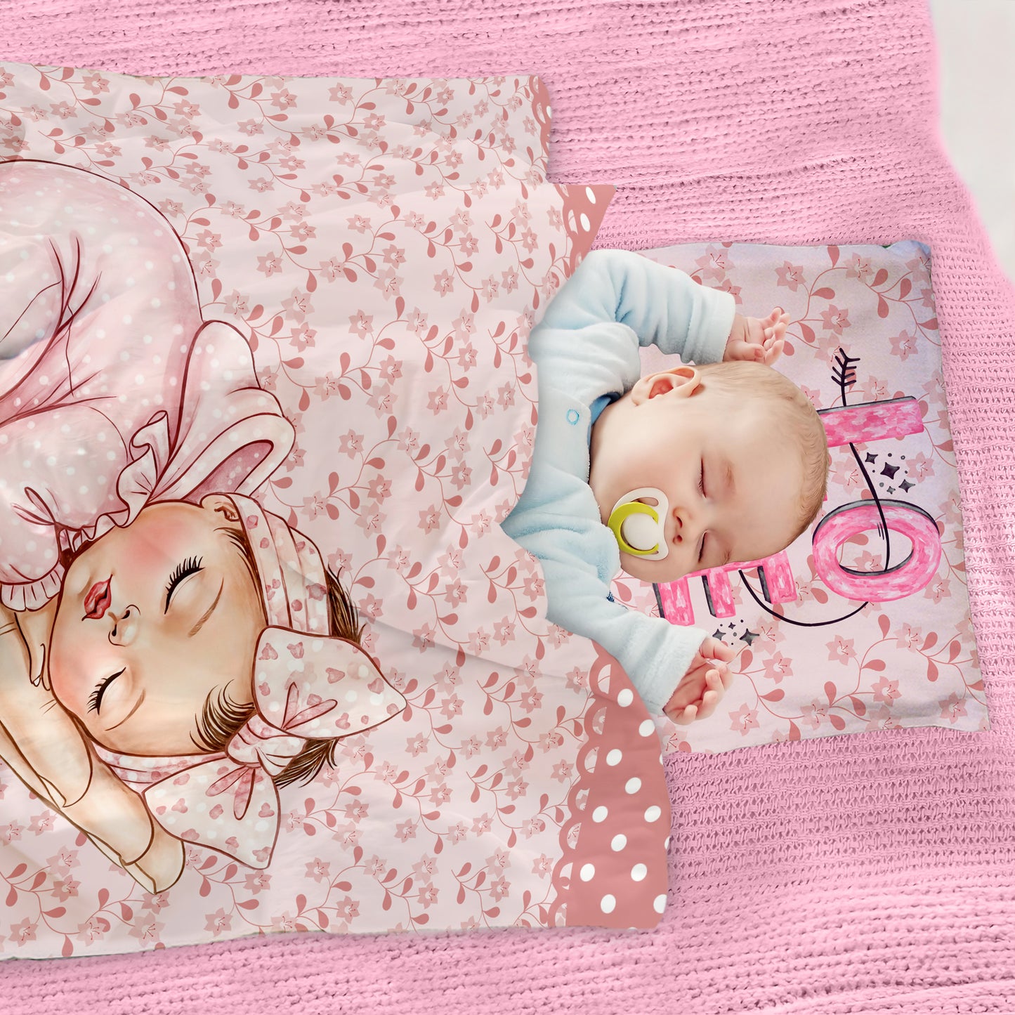 Cute Baby Girl Cot Set