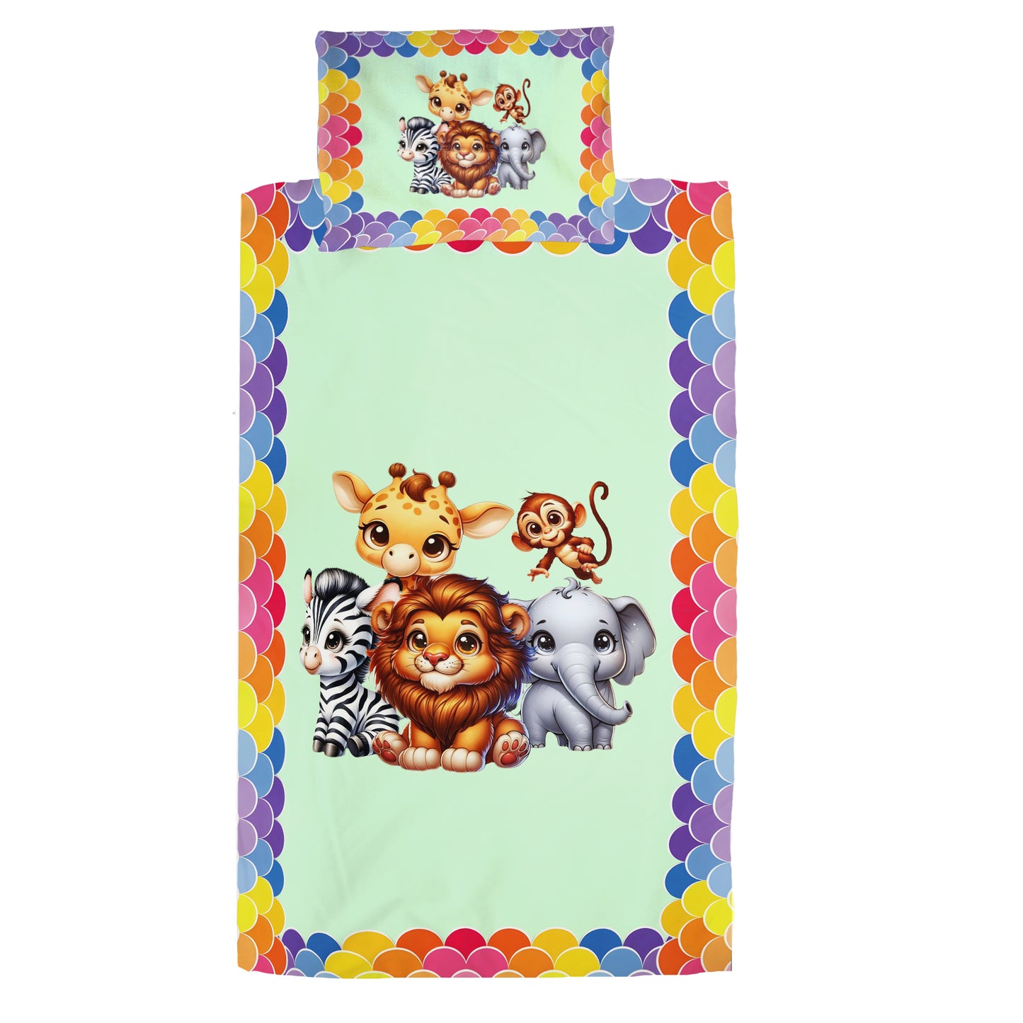 Cute Baby Safari Animals Cot Set
