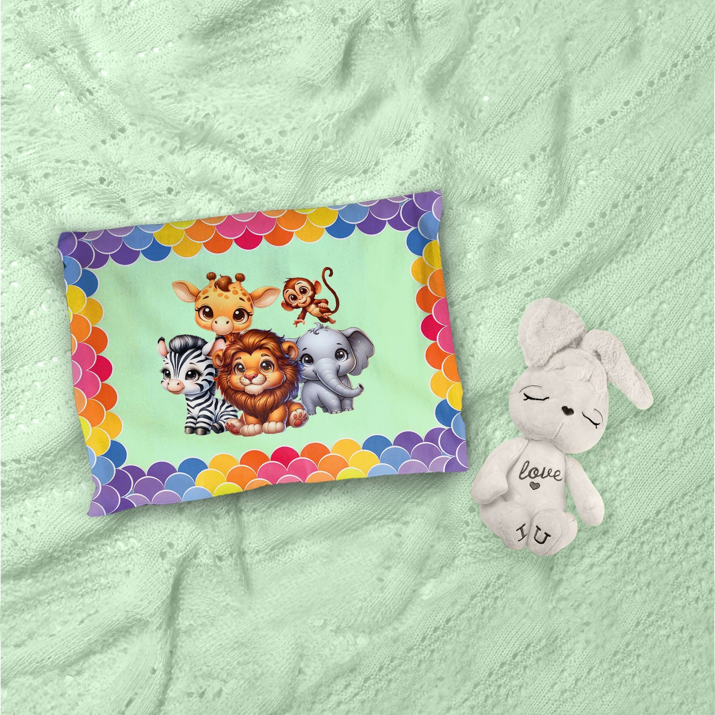 Cute Baby Safari Animals Cot Set