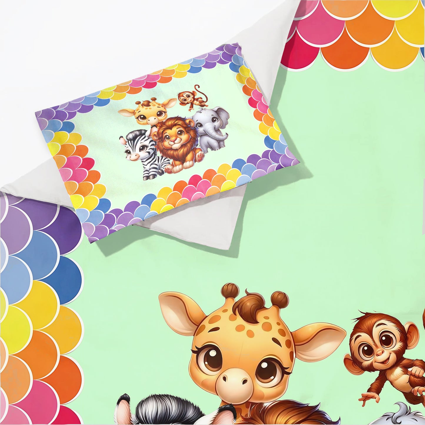 Cute Baby Safari Animals Cot Set