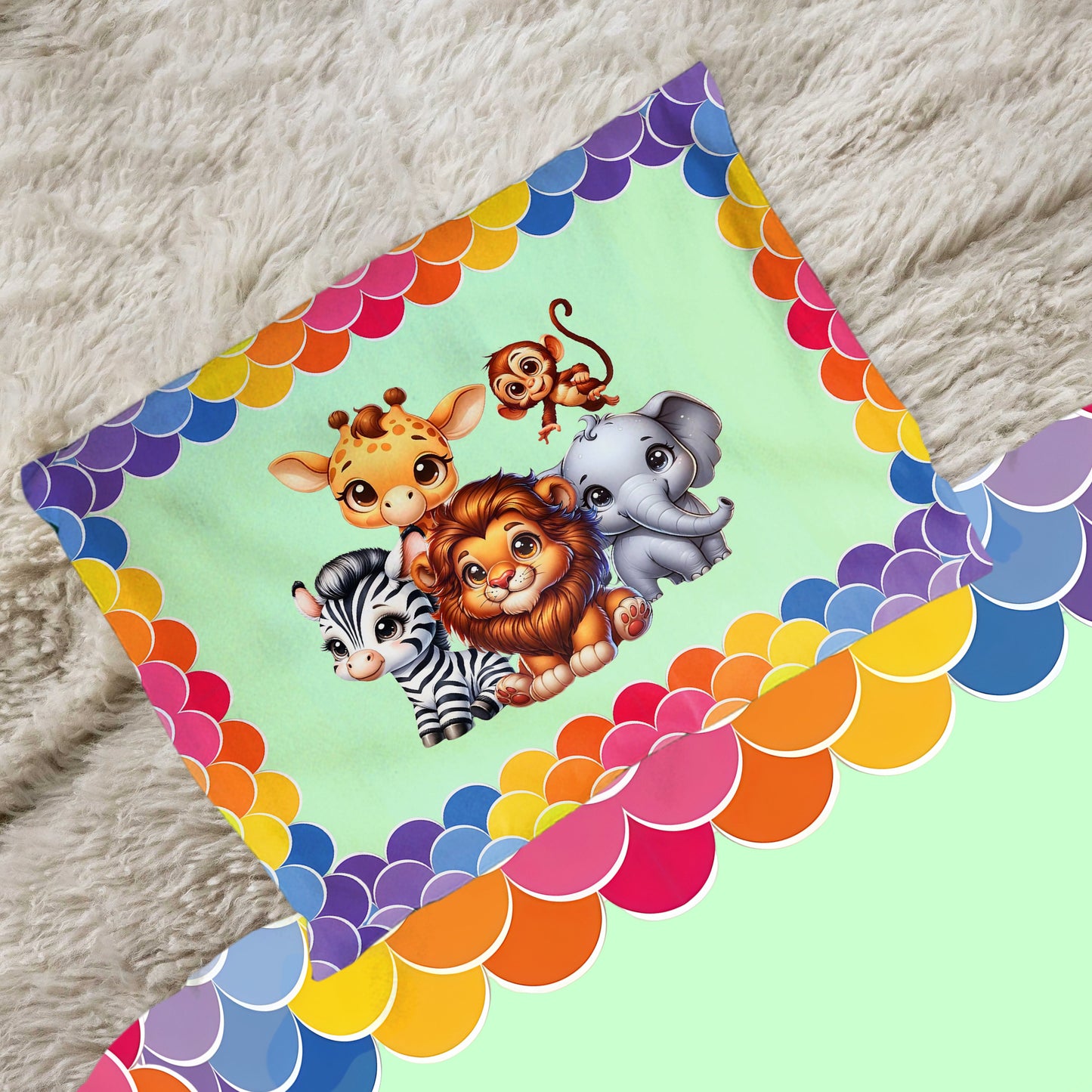 Cute Baby Safari Animals Cot Set