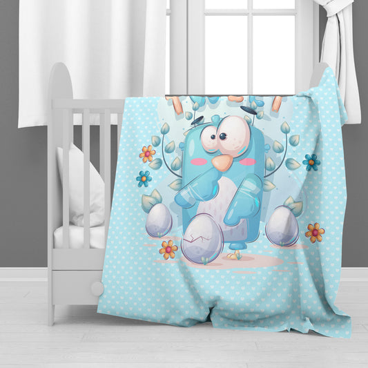 Cute Blue Bird Baby Fleece Blanket