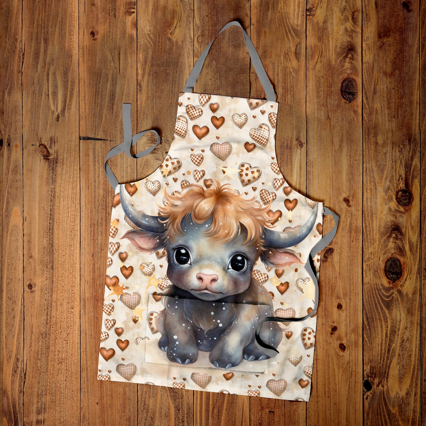 Cute Bull Hearts Apron by Mark van Vuuren