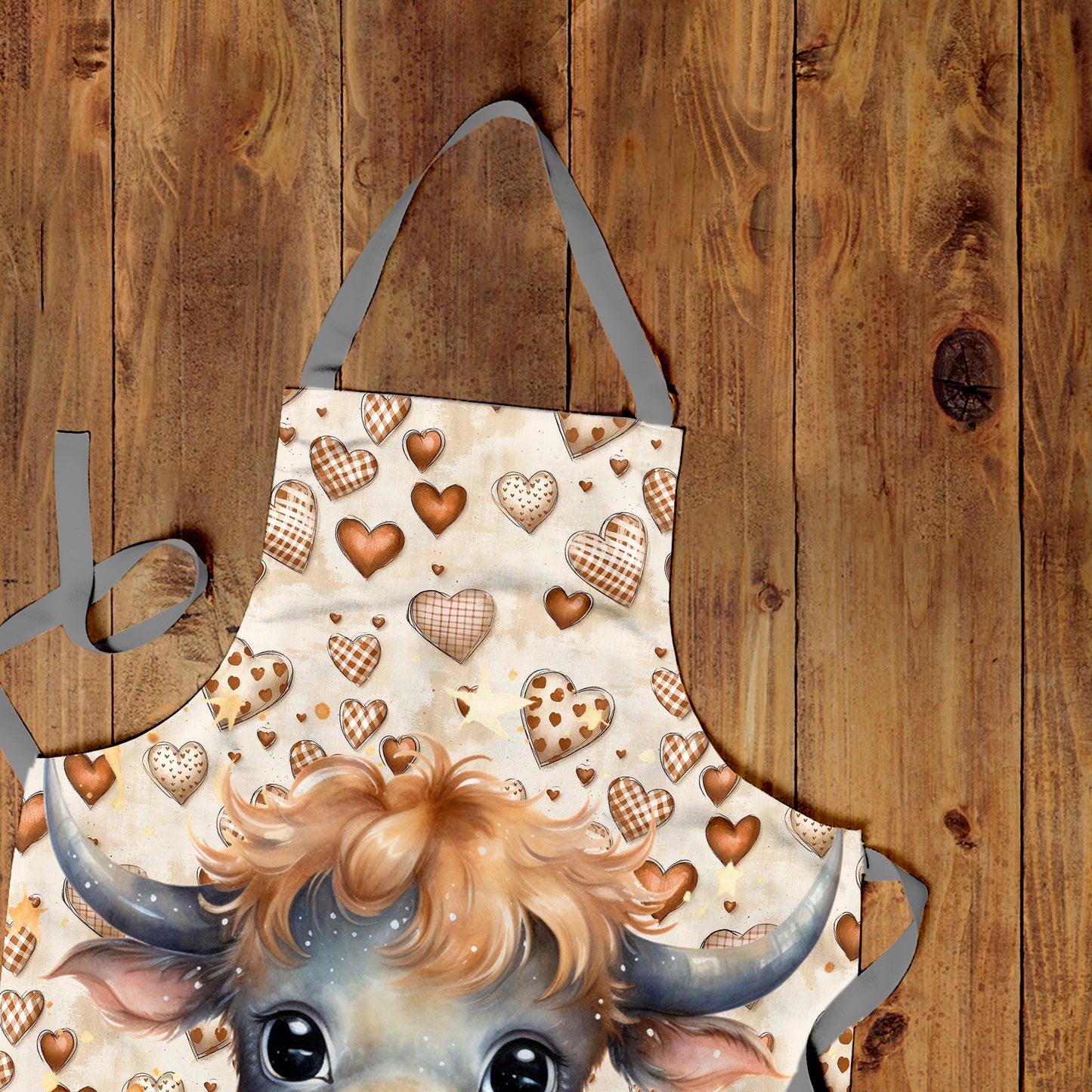 Cute Bull Hearts Apron by Mark van Vuuren