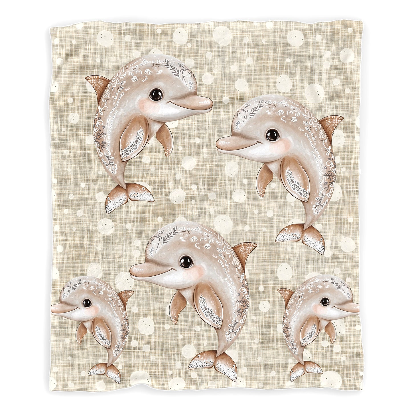 Cute Dolphins Baby Fleece Blanket by Mark van Vuuren