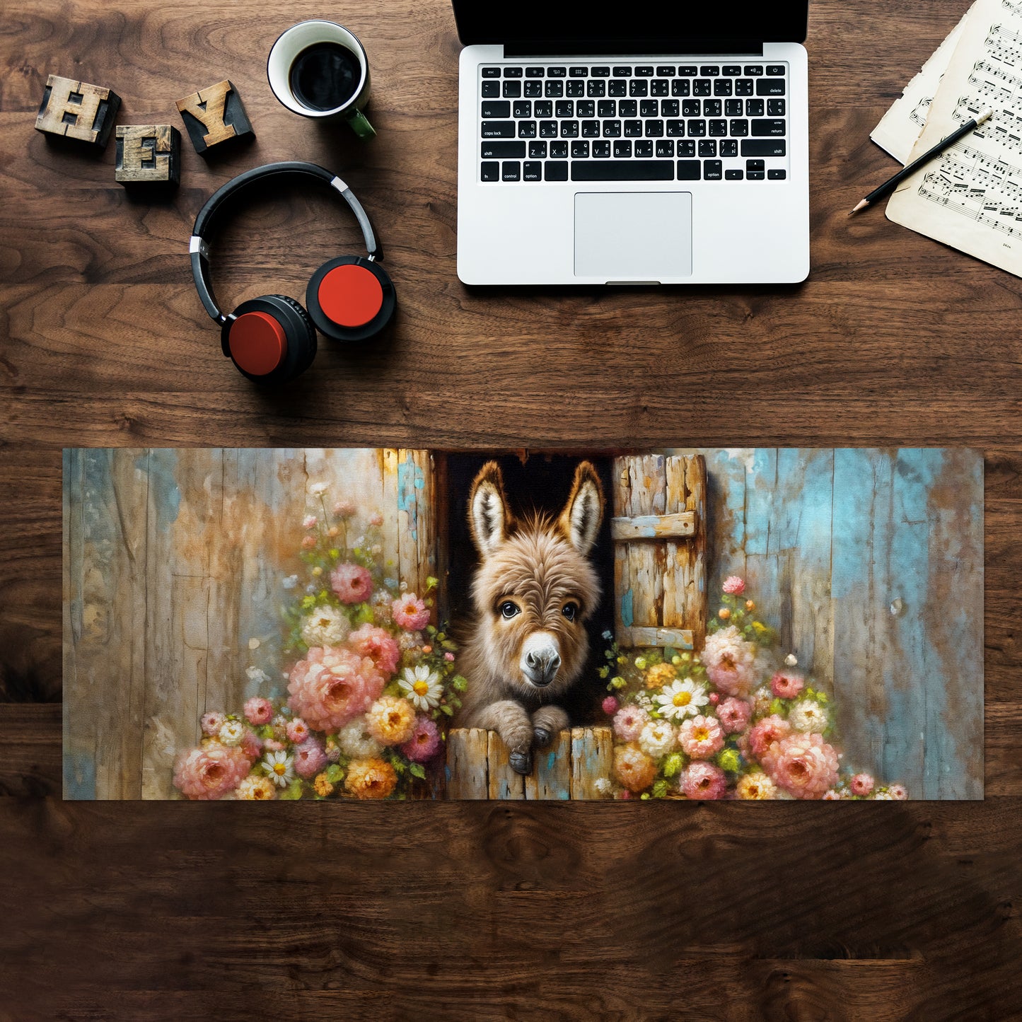 Cute Farm Donkey Desk Pad