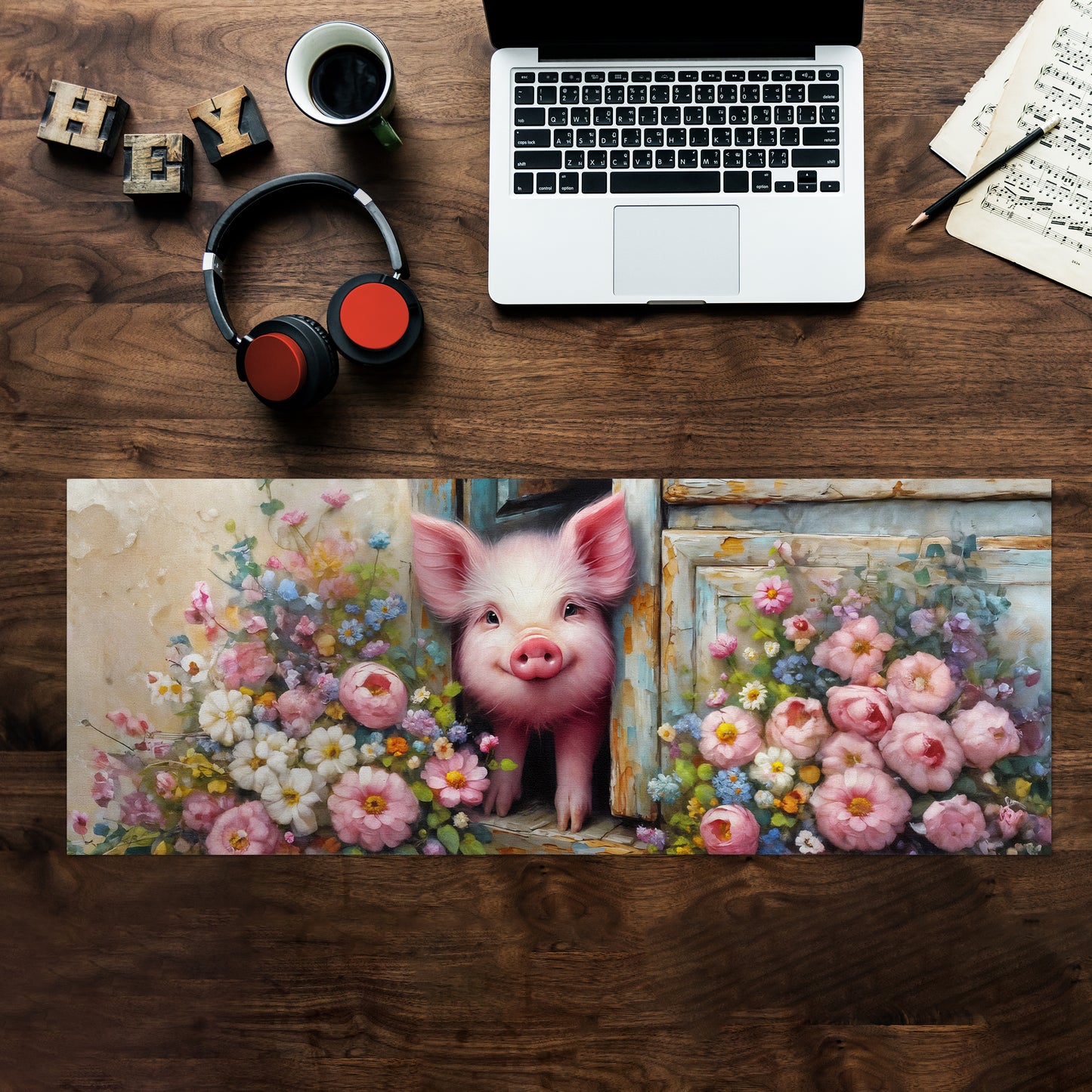 Cute Farm Piglet Desk Pad
