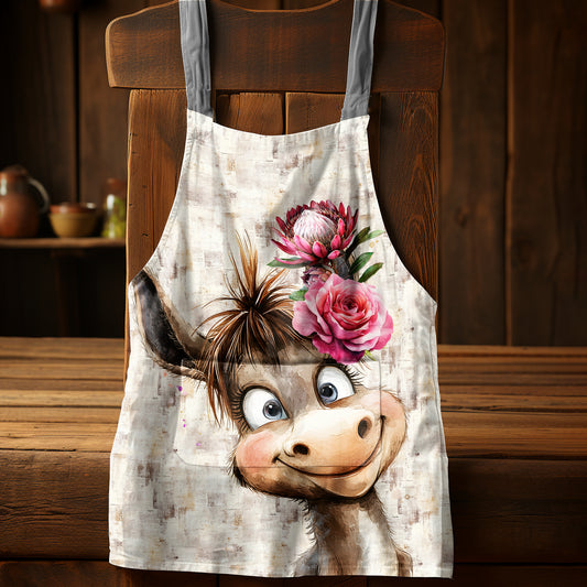 Cute Flower Donkey Apron by Mark van Vuuren