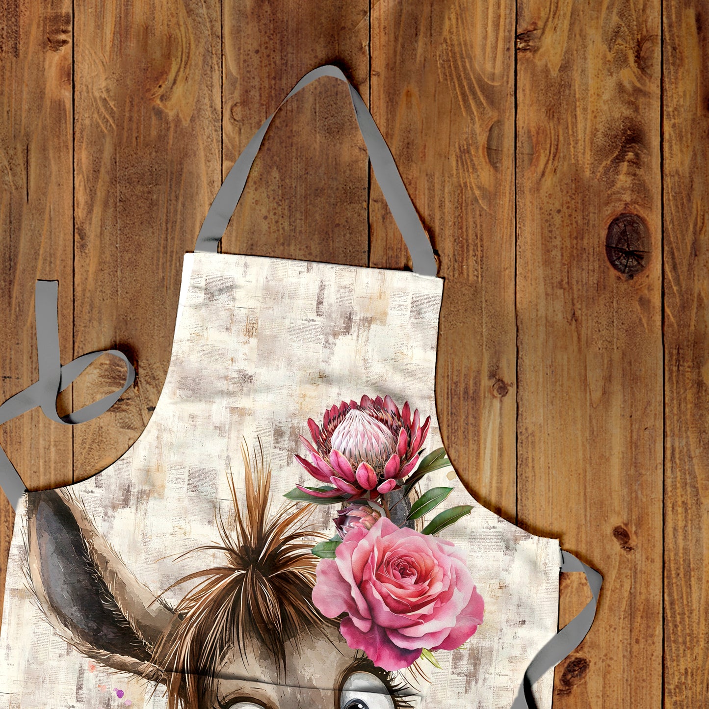 Cute Flower Donkey Apron by Mark van Vuuren