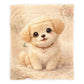 Cute Fluffy Puppy Sitting Baby Fleece Blanket by Nathan Pieterse