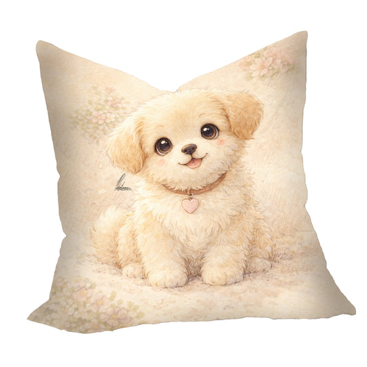 Cute Fluffy Puppy Sitting Kids Scatter by Nathan Pieterse