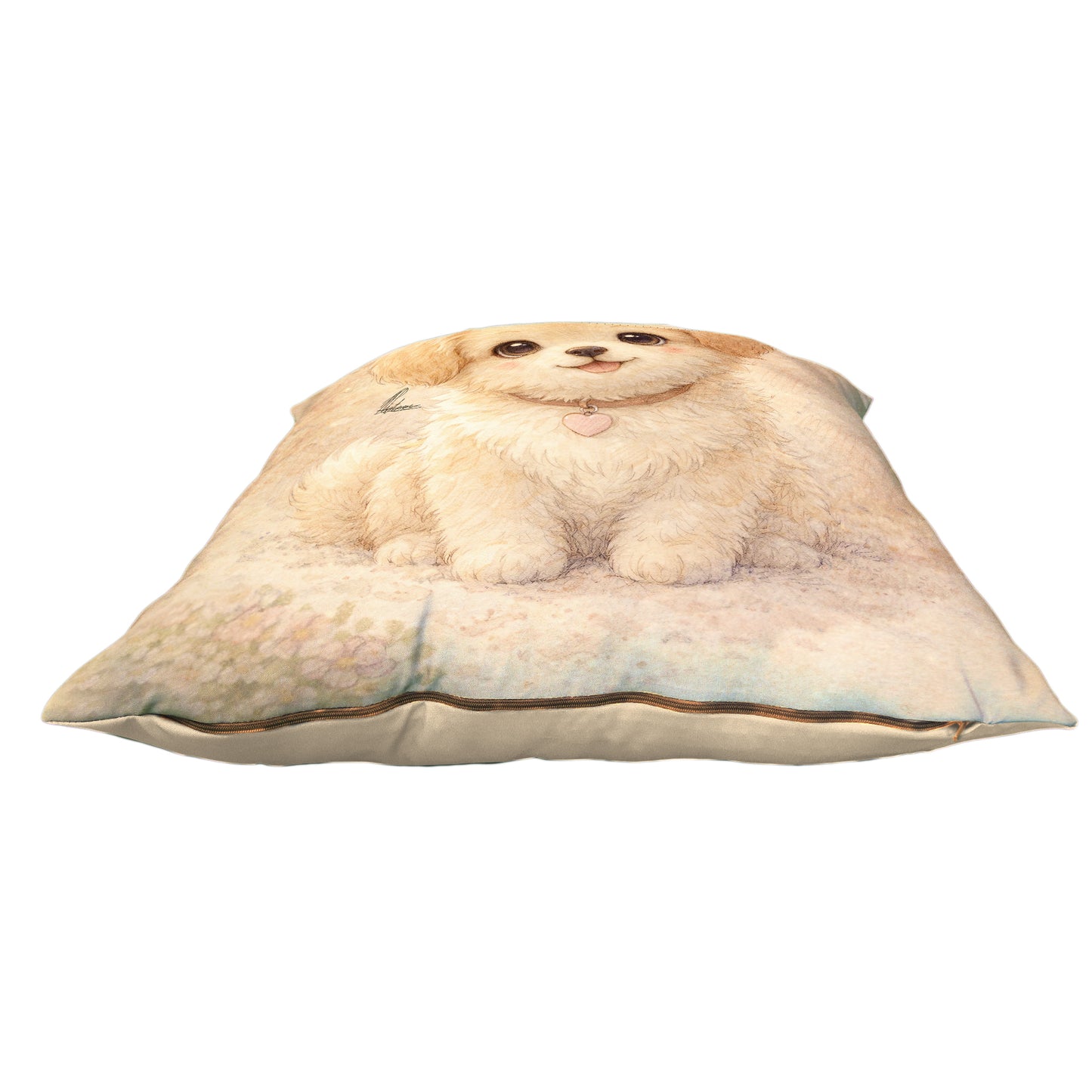 Cute Fluffy Puppy Sitting Kids Scatter by Nathan Pieterse