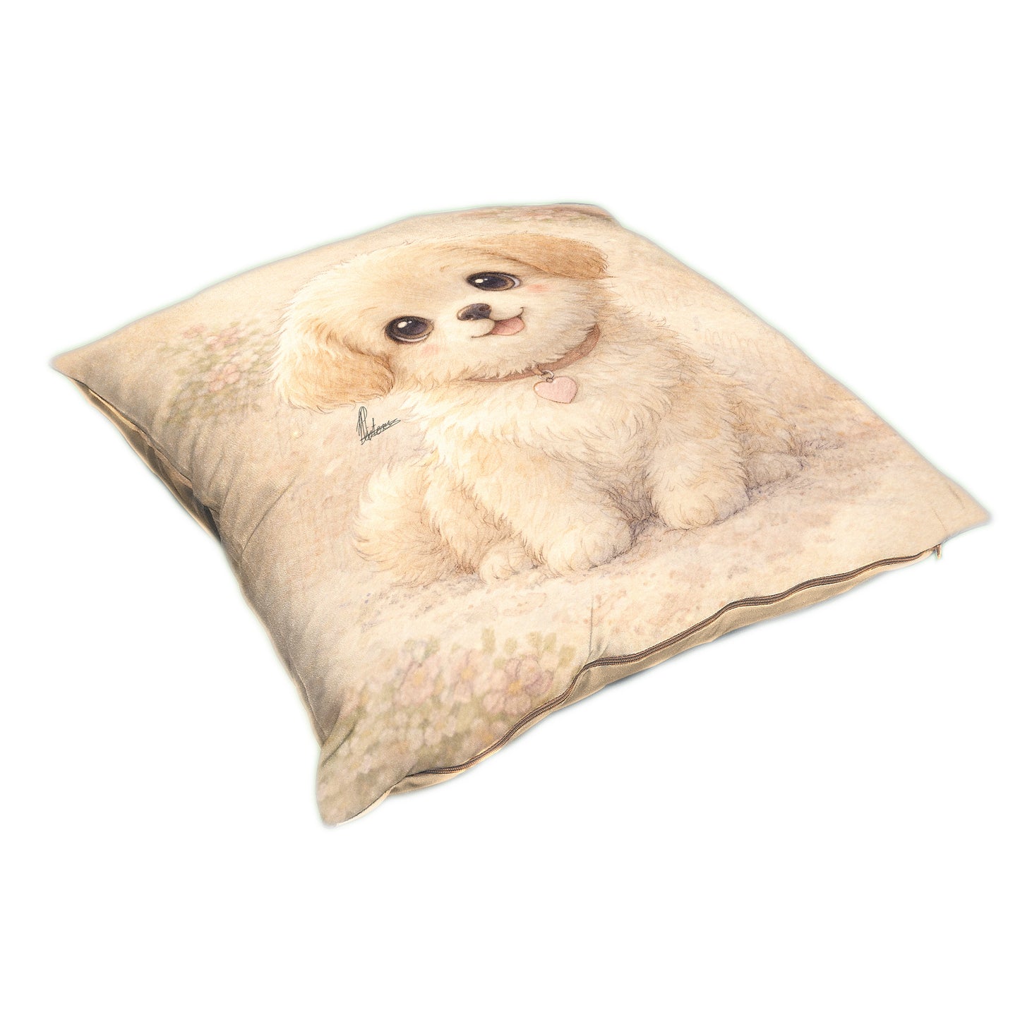 Cute Fluffy Puppy Sitting Kids Scatter by Nathan Pieterse
