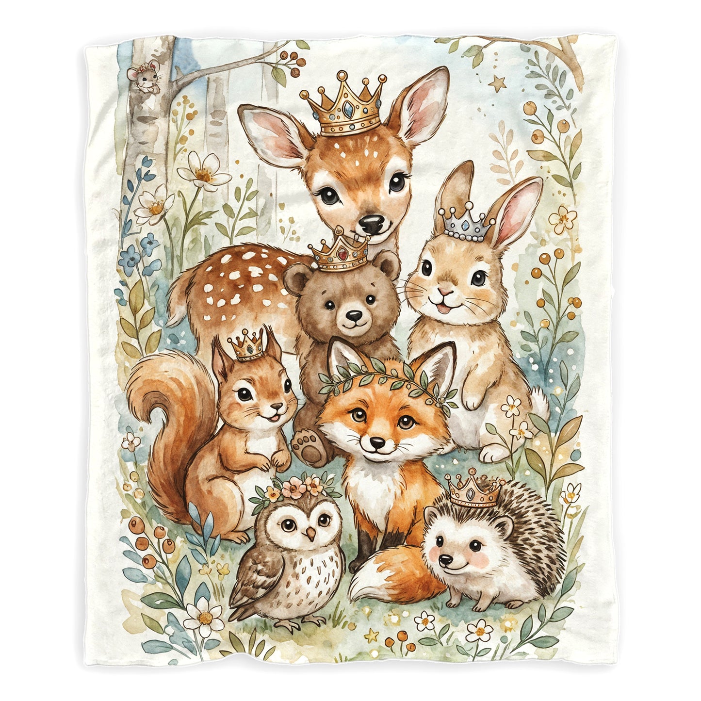 Cute Forest Animals Baby Fleece Blanket