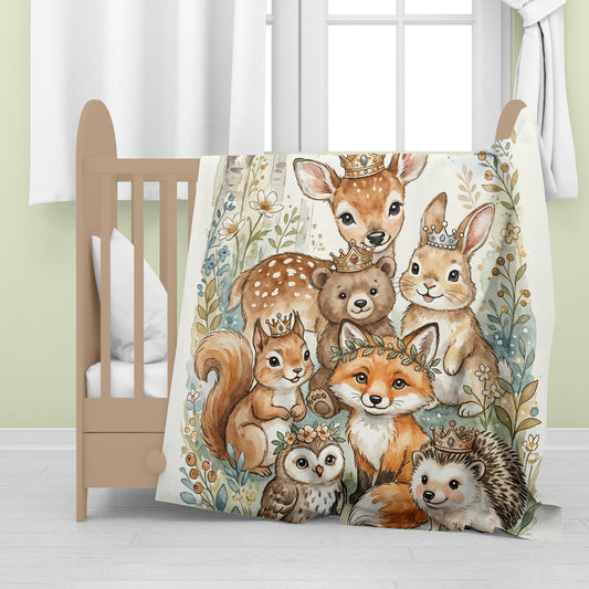 Cute Forest Animals Baby Fleece Blanket