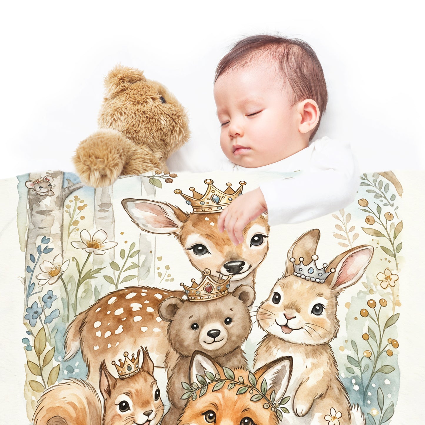 Cute Forest Animals Baby Fleece Blanket