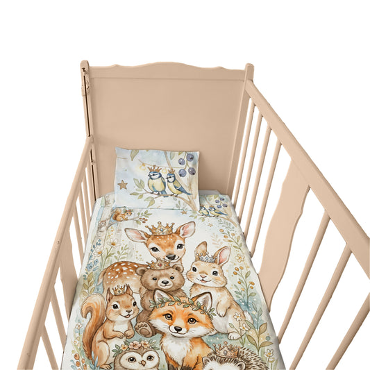 Cute Forest Animals Cot Set