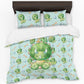 Cute Light Green Triceratops Kids Duvet Cover Set