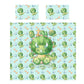 Cute Light Green Triceratops Kids Duvet Cover Set