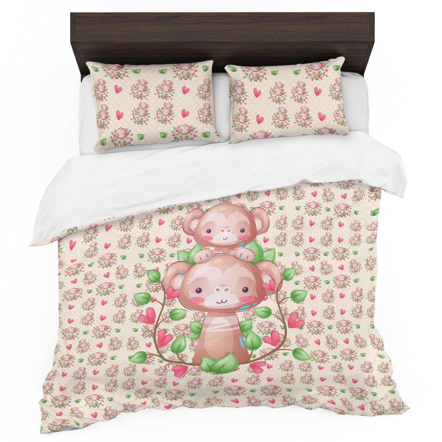 Cute Monkeys Kids Duvet Cover Set