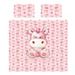 Cute Pink Hippo Kids Duvet Cover Set