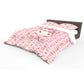 Cute Pink Hippo Kids Duvet Cover Set
