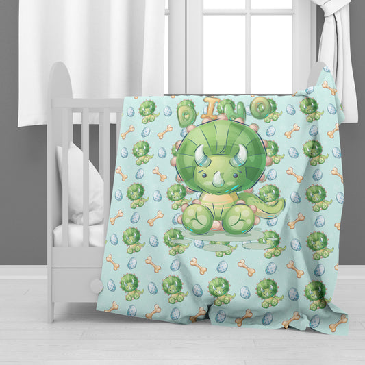 Cute Triceratops Baby Fleece Blanket