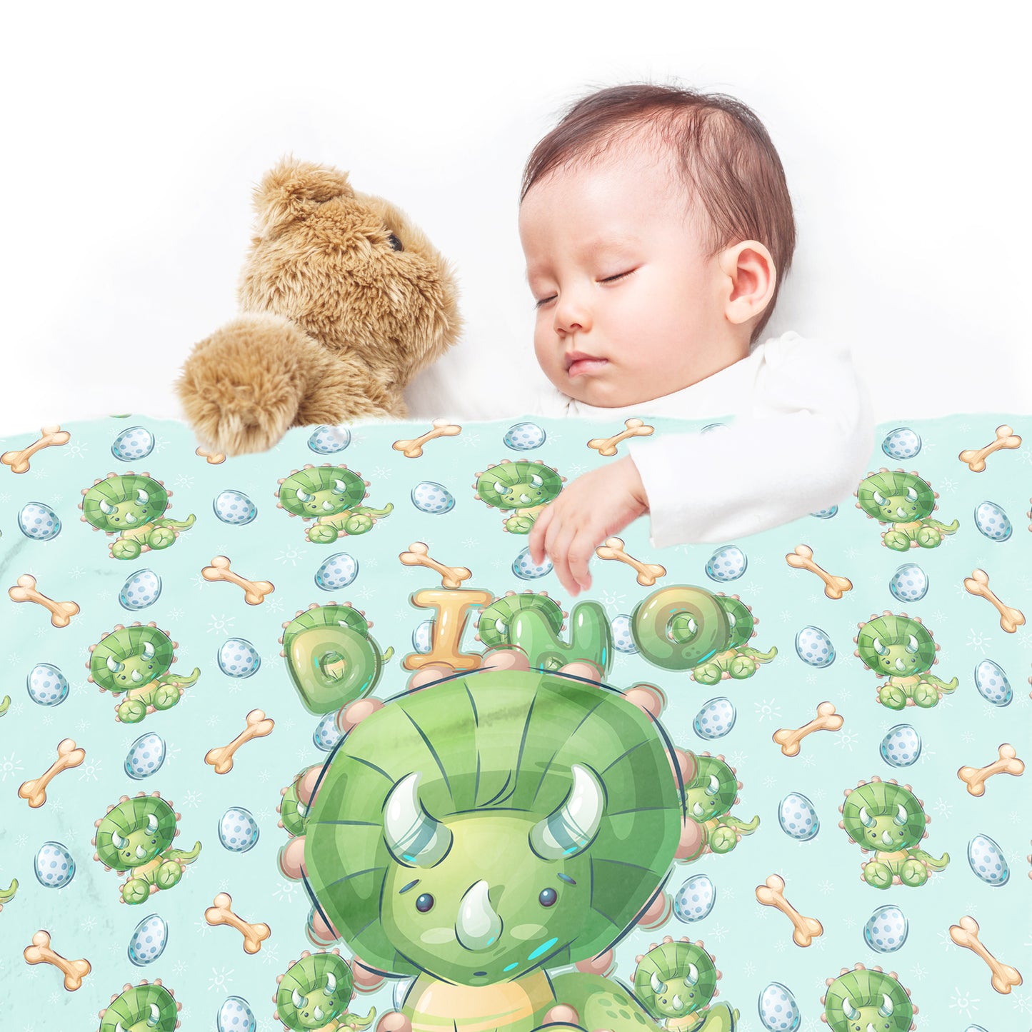 Cute Triceratops Baby Fleece Blanket