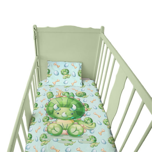 Cute Triceratops Cot Set