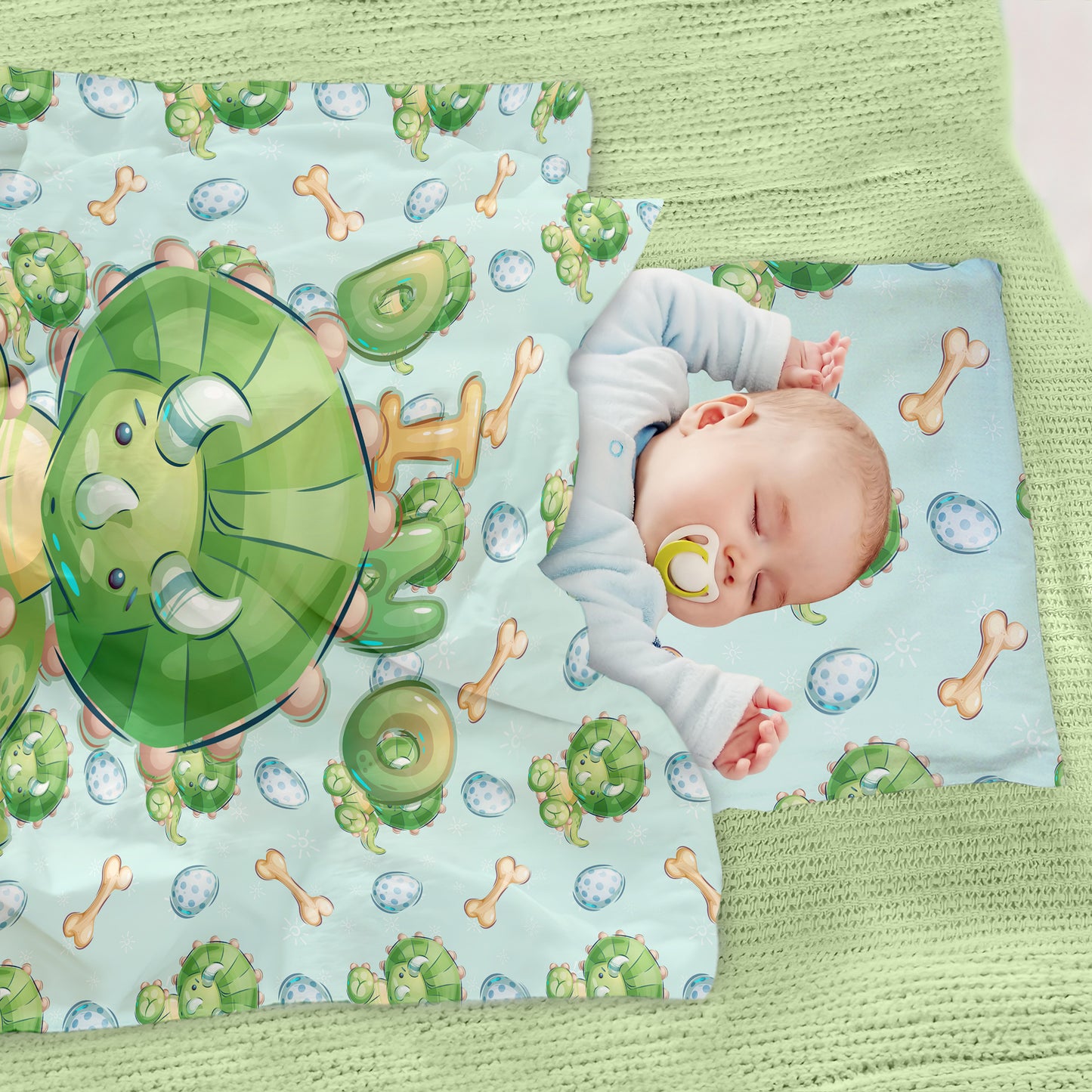 Cute Triceratops Cot Set