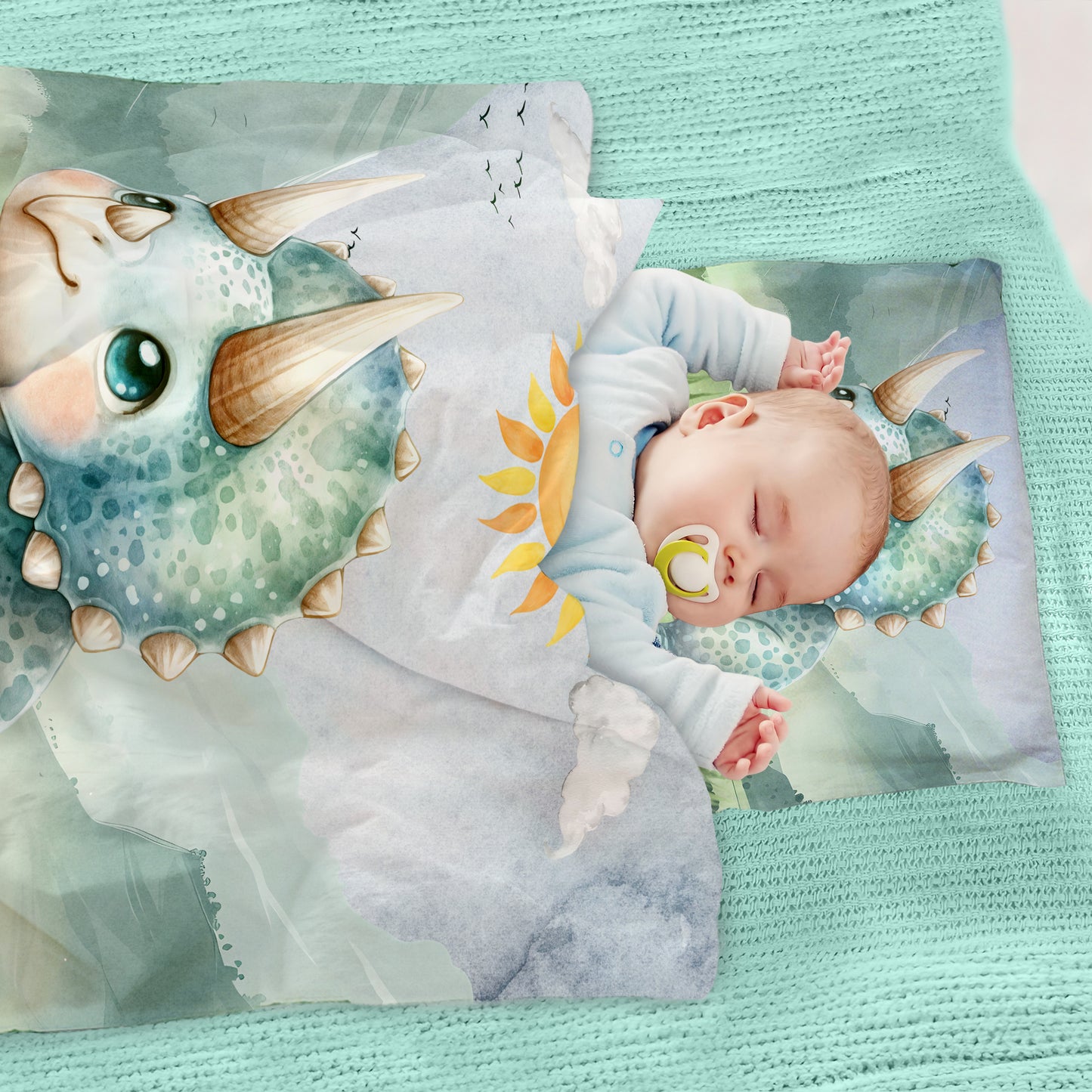 Cute Triceratops Cot Set