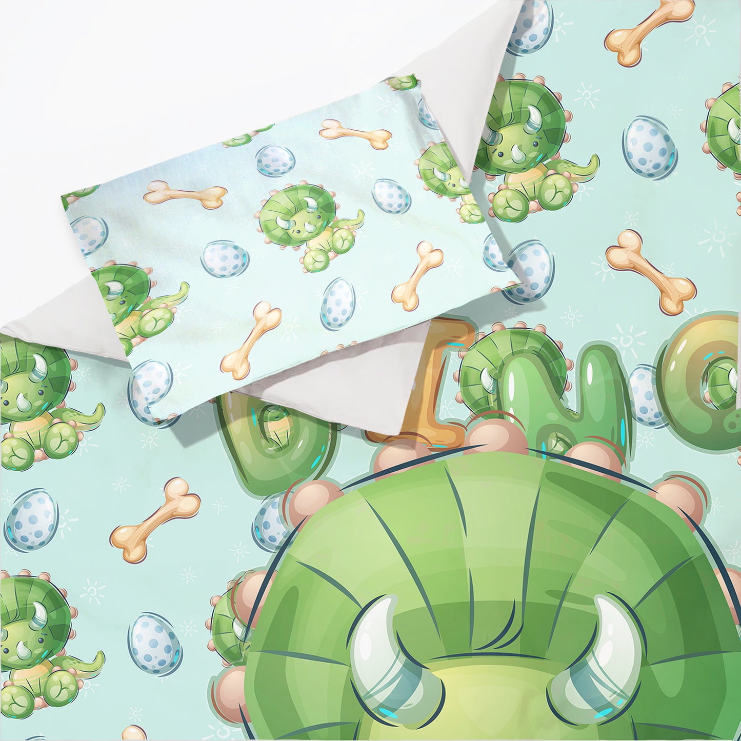 Cute Triceratops Cot Set