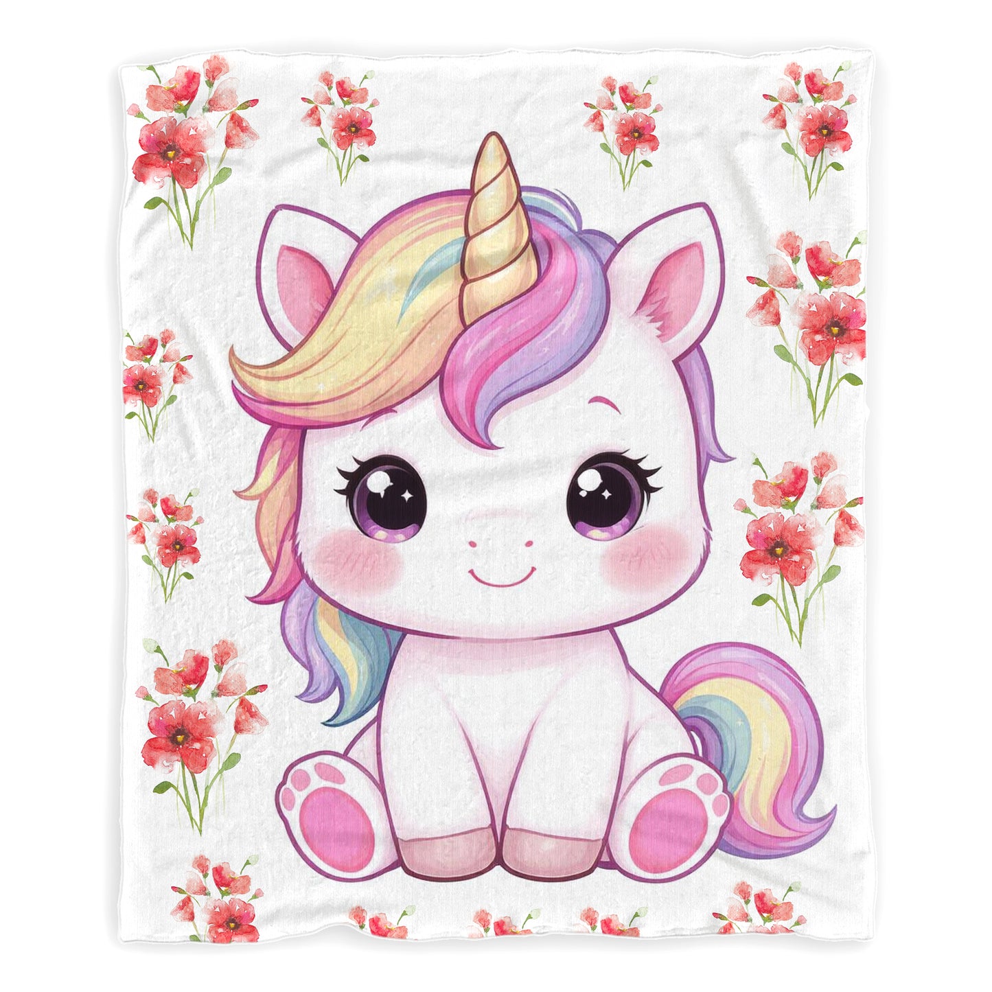 Cute Unicorn Baby Fleece Blanket by Mark van Vuuren