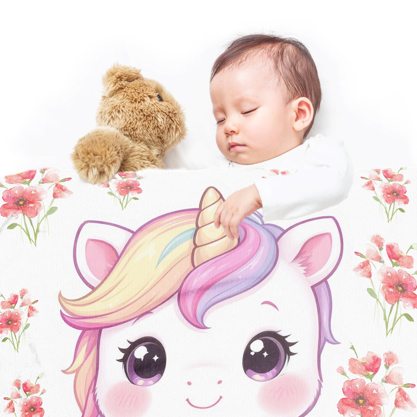 Cute Unicorn Baby Fleece Blanket by Mark van Vuuren