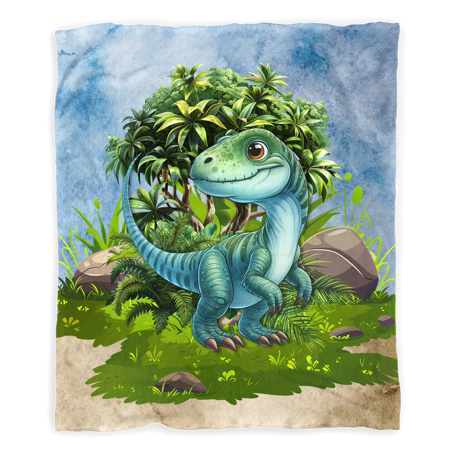 Cute Velociraptor Baby Fleece Blanket