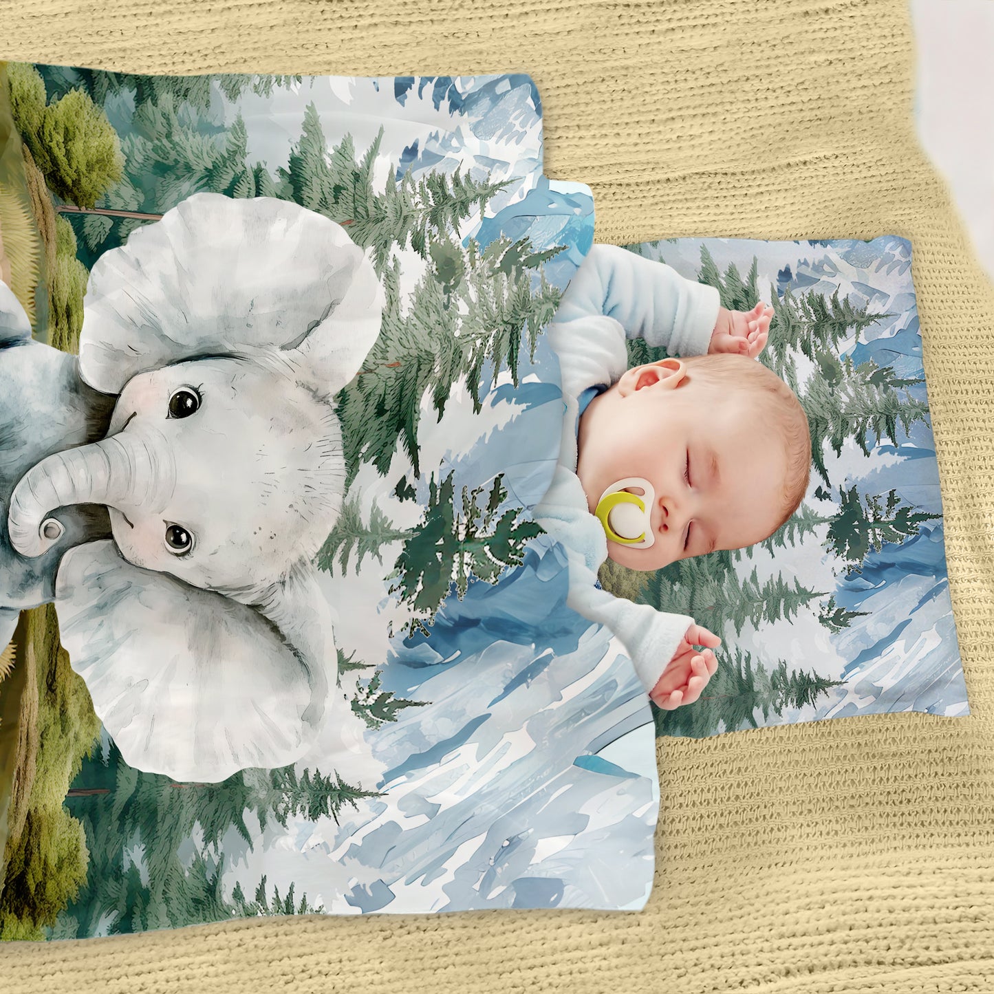 Cute Woodlands Elephant Cot Set
