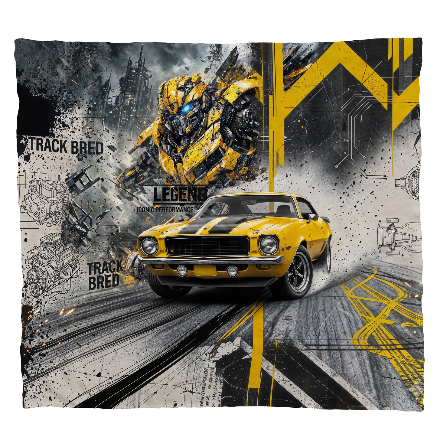 Cyber Drift Light Weight Fleece Blanket