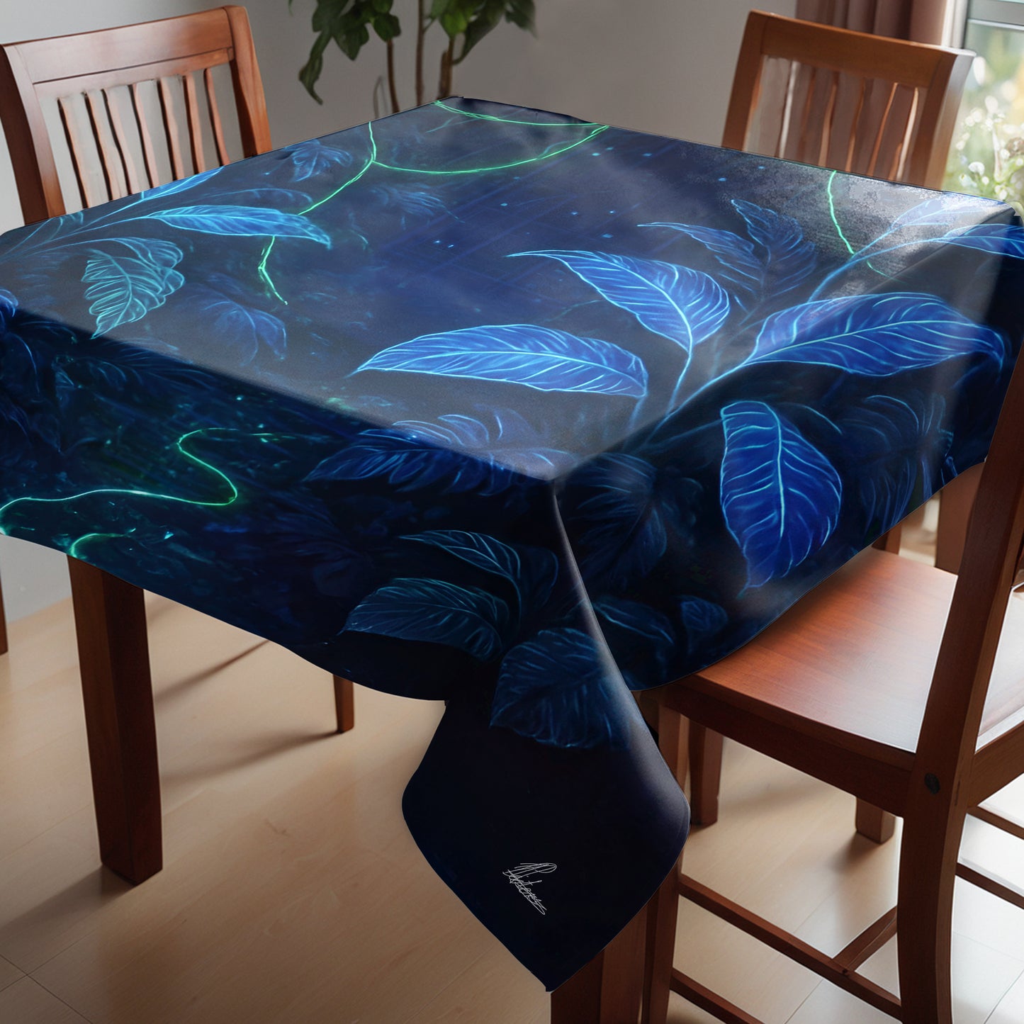Cyber Neon Jungle Square Tablecloth by Nathan Pieterse