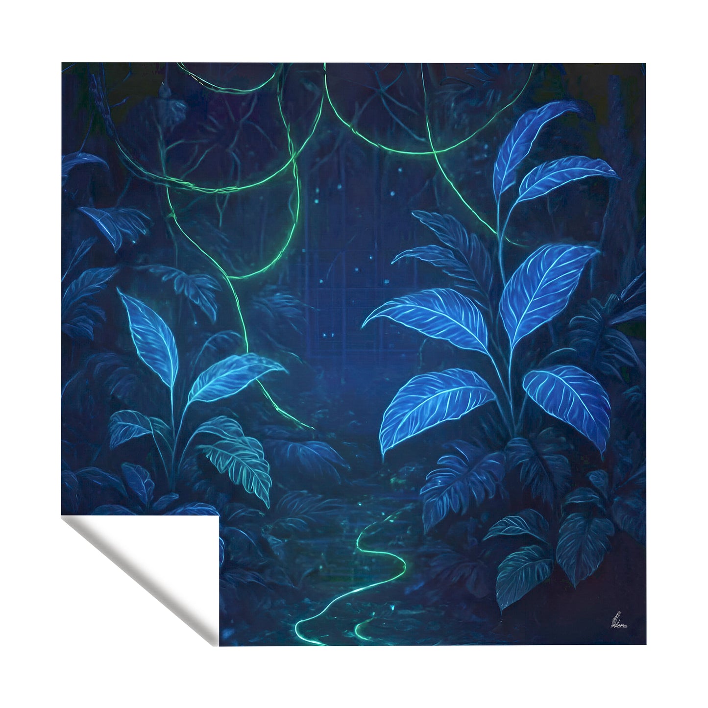 Cyber Neon Jungle Square Tablecloth by Nathan Pieterse