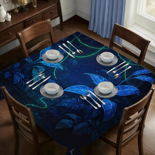 Cyber Neon Jungle Square Tablecloth by Nathan Pieterse
