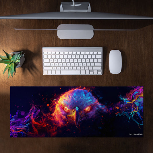 Cyberpunk Eagle Large Desk Pad by Wikus Schalkwyk