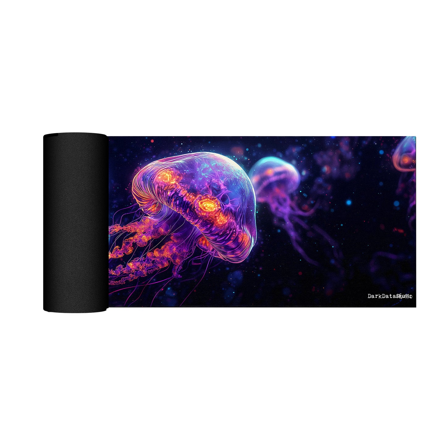Cyberpunk Jellyfish Large Desk Pad by Wikus Schalkwyk